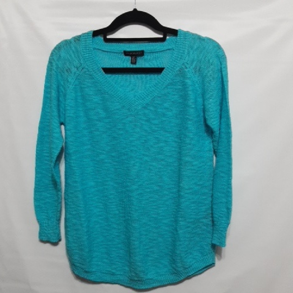 PARKHURST Teal‎ V-Neck Long Sleeve Sweater